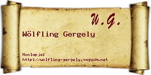Wölfling Gergely névjegykártya