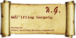 Wölfling Gergely névjegykártya